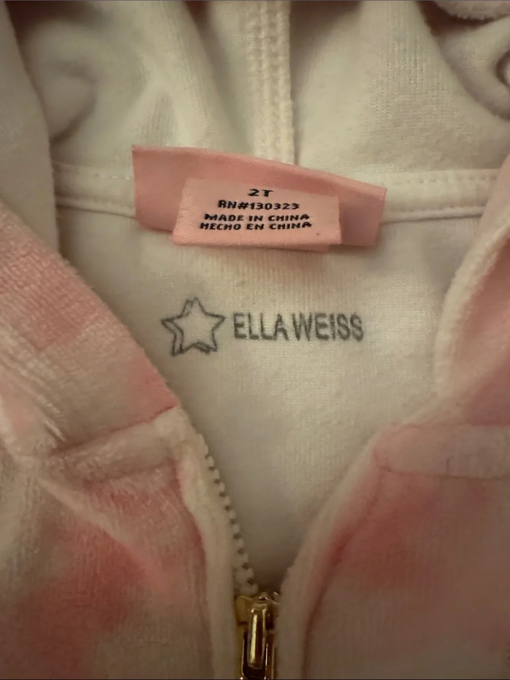 Juicy Girls Pink & White Tie-Dye Hoodie and Jogger Set